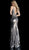 Jovani - 64159 Bedazzled Deep V-neck Trumpet Dress in Gray