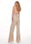 Rachel Allan - 6415 Crystal Beaded Halter Jumpsuit In Silver and Neutral