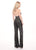 Rachel Allan - 6415 Crystal Beaded Halter Jumpsuit In Black