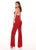 Rachel Allan - 6415 Crystal Beaded Halter Jumpsuit In Red