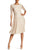 Sangria - AMYKV27 Tea Length Floral Flared Dress in Neutral and White