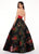 Rachel Allan - 6416 Floral Plunging Sweetheart Ballgown In Red and Multi-Color