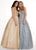 Rachel Allan - 6417 Crystal Embellished Strapless Ballgown In Gold and Silver