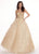 Rachel Allan - 6417 Crystal Embellished Strapless Ballgown In Gold