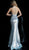 Jovani - 64182 Keyhole Cutout Bodice High Neck Sequined Gown in Blue