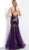 Jovani - 64185 Sequined Halter Mermaid Gown in Purple
