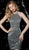 Jovani - 64186 Allover Lustrous Sequin Halter Neck Cocktail Dress In Gray