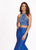 Rachel Allan - 6418 Two-Piece Crystal Bodice Trumpet Gown In Blue