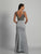 Dave & Johnny - A6418 Embellished V-Neckline Mermaid Gown in Silver