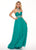 Rachel Allan - 6421 Rhinestone Ornate Collared Sweetheart Chiffon Gown In Green