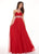 Rachel Allan - 6421 Rhinestone Ornate Collared Sweetheart Chiffon Gown In Red