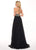 Rachel Allan - 6421 Rhinestone Ornate Collared Sweetheart Chiffon Gown In Black