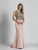 Dave & Johnny - A6422 Illusion Bateau Sheath Dress in Pink
