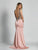 Dave & Johnny - A6422 Illusion Bateau Sheath Dress in Pink