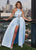 Rachel Allan - 6423 Inverted Halter Romper A-Line Gown In Blue