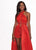 Rachel Allan - 6423 Inverted Halter Romper A-Line Gown In Red