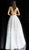 Jovani - 64242 Metallic Print Deep V-neck Ballgown In Print