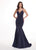 Rachel Allan - 6424 Crisscross Strapped Metallic Jersey Gown In Blue and Pink