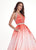 Rachel Allan - 6425 Beaded Halter Neck Ombre Mikado A-Line Gown In Pink and Purple