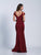 Dave & Johnny - A6425 Cold Shoulder V-neck Sheath Dress in Red