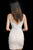 Jovani - 64267 Beaded Deep V-neck Fitted Dress In White and Neutral