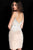 Jovani - 64267 Beaded Deep V-neck Fitted Dress In White and Neutral