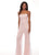 Rachel Allan - 6426 Sequined Straight-Across Jumpsuit In Pink