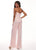 Rachel Allan - 6426 Sequined Straight-Across Jumpsuit In Pink