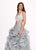 Rachel Allan - 6427 Two Piece Beaded Deep V-neck Tulle Ballgown in Silver