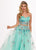 Rachel Allan - 6428 Strapless Beaded Embroidered Two-Piece Prom Gown In Green