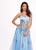 Rachel Allan - 6428 Strapless Beaded Embroidered Two-Piece Prom Gown In Blue