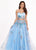 Rachel Allan - 6428 Strapless Beaded Embroidered Two-Piece Prom Gown In Blue