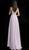Jovani - 64298 Plunging Crystal Embellished Chiffon Gown In Pink