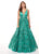 Rachel Allan - 6431 Sleeveless V Neck Floral Lace A-Line Prom Gown In Green