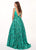 Rachel Allan - 6431 Sleeveless V Neck Floral Lace A-Line Prom Gown In Green