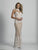 Dave & Johnny - A6431 Illusion High Halter Neck Lace Gown in White