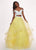 Rachel Allan - 6434 Two Piece Cold Shoulder Crop Top Tulle Prom Dress In White and Yellow