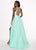 Rachel Allan - 6435 Plunging Illusion Jeweled Ensemble In Green