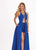 Rachel Allan - 6435 Plunging Illusion Jeweled Ensemble In Blue