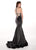 Rachel Allan - 6436 Beaded High Halter Metallic Jersey Mermaid Dress In Gray