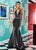 Rachel Allan - 6436 Beaded High Halter Metallic Jersey Mermaid Dress In Gray