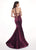 Rachel Allan - 6436 Beaded High Halter Metallic Jersey Mermaid Dress In Purple