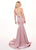 Rachel Allan - 6436 Beaded High Halter Metallic Jersey Mermaid Dress In Pink