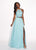Rachel Allan - 6437 Two Piece Embroidered Lace Halter A-line Dress In Blue