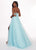 Rachel Allan - 6437 Two Piece Embroidered Lace Halter A-line Dress In Blue