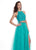 Rachel Allan - 6437 Two Piece Embroidered Lace Halter A-line Dress In Green