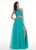 Rachel Allan - 6437 Two Piece Embroidered Lace Halter A-line Dress In Green