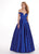 Rachel Allan - 6440 Corset Off-Shoulder Ballgown In Blue