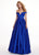 Rachel Allan - 6440 Corset Off-Shoulder Ballgown In Blue