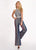 Rachel Allan - 6441 Embellished Halter Fitted Jumpsuit In Blue and Silver